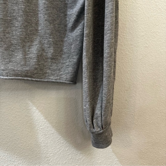 Nation LTD. Willa Bishop Sleeve Grey V-Neck Knit 100% Cotton Pullover Top Size S - Picture 10 of 12